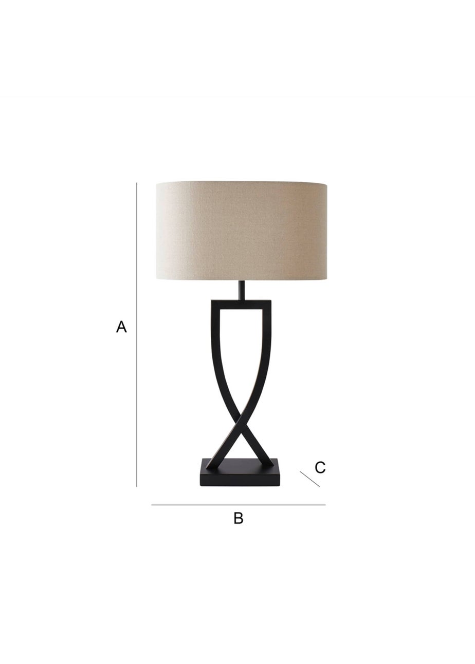 ValueLights Katniss Black Metal Table Lamp (63cm x 36cm x 21.5cm)