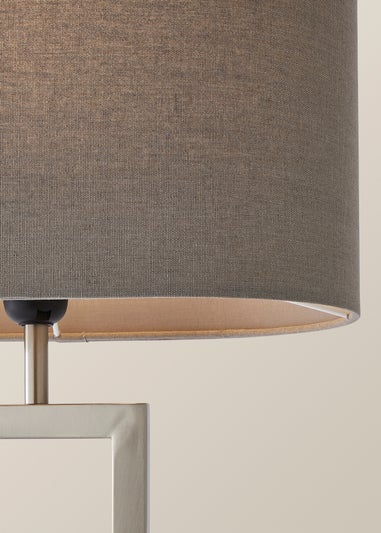 ValueLights Katniss Brushed Chrome Table Lamp (63cm x 36cm x 21.5cm)