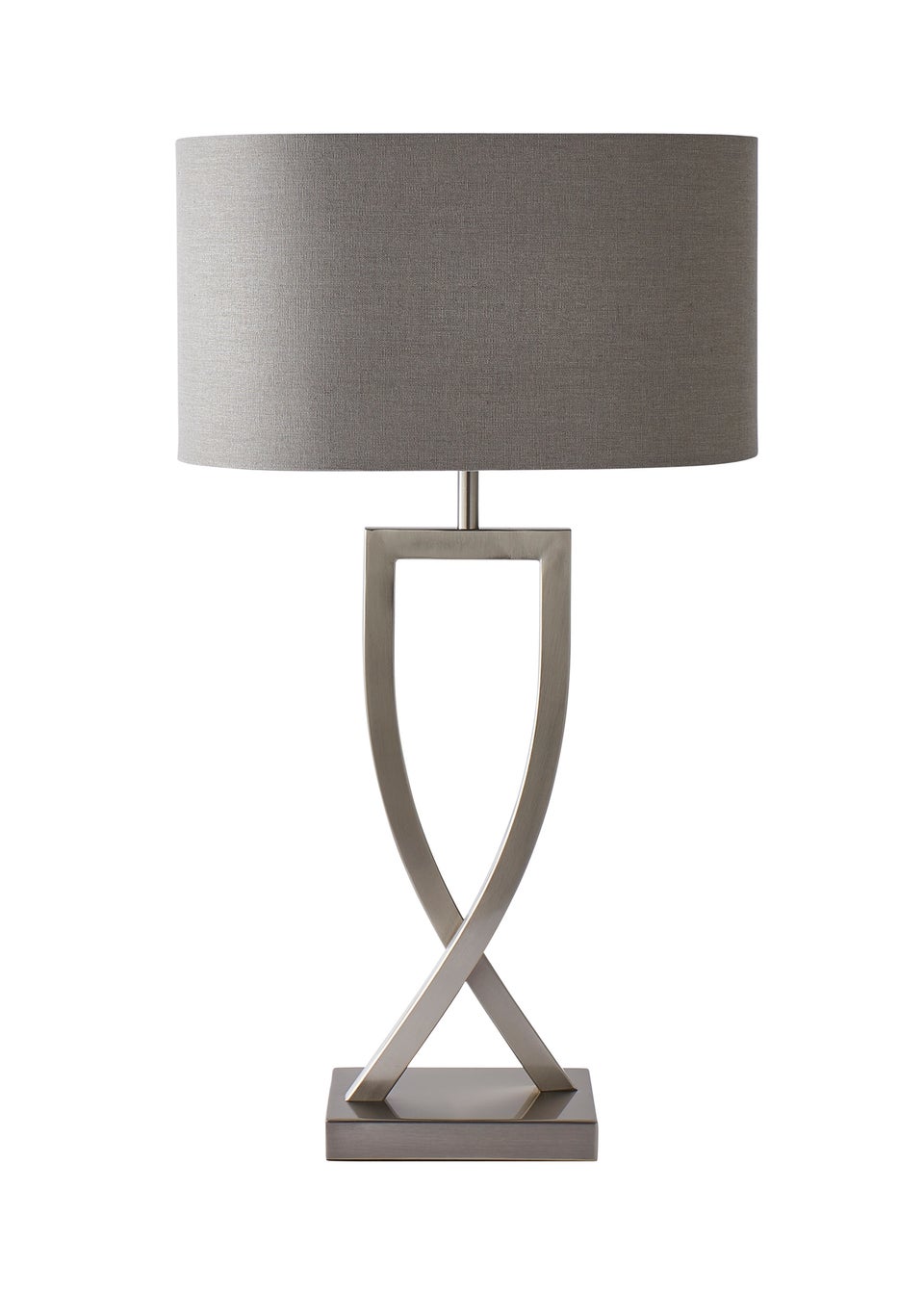 ValueLights Katniss Brushed Chrome Table Lamp (63cm x 36cm x 21.5cm)