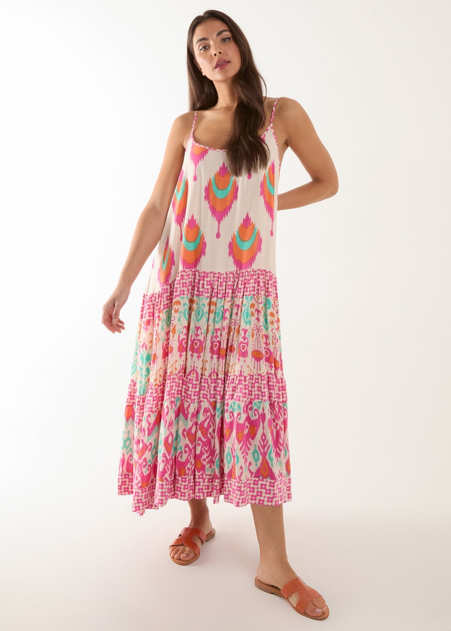 Blue Vanilla Multi Cami Tiered Printed Dress