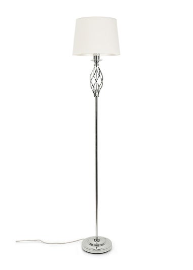 ValueLights Memphis Chrome Floor Lamp (151.5cm x 30cm x 30cm)