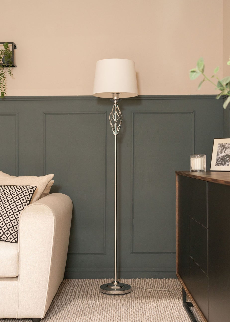 ValueLights Memphis Chrome Floor Lamp (151.5cm x 30cm x 30cm)