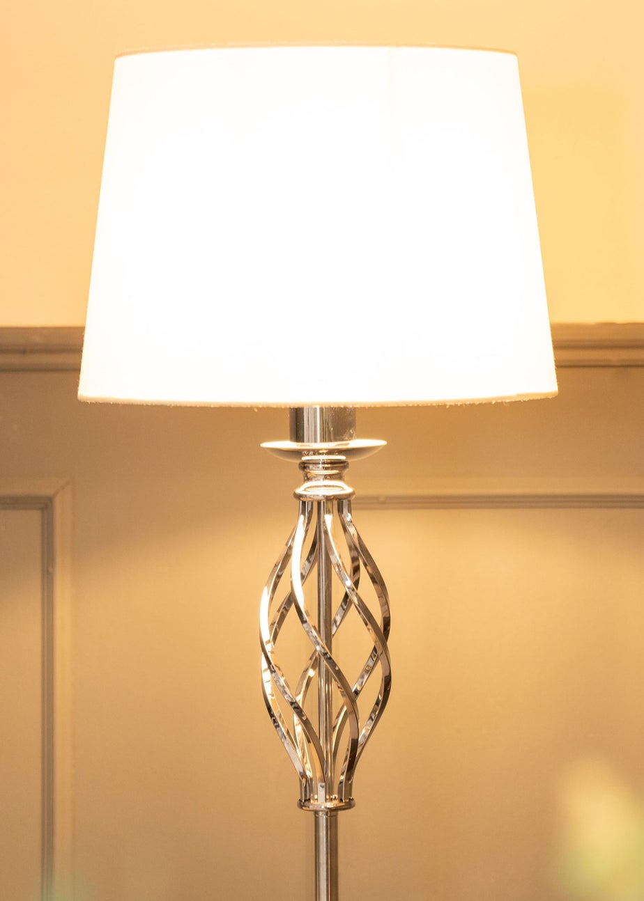 ValueLights Memphis Chrome Floor Lamp (151.5cm x 30cm x 30cm)