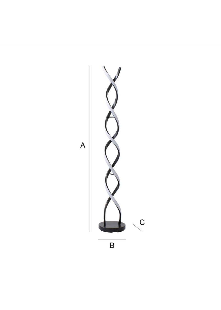 ValueLights Infinity Matt Black Double Twist Integrated LED Floor Lamp (120cm x 20cm x 20cm)