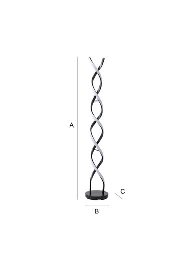 ValueLights Infinity Matt Black Double Twist Integrated LED Floor Lamp (120cm x 20cm x 20cm)