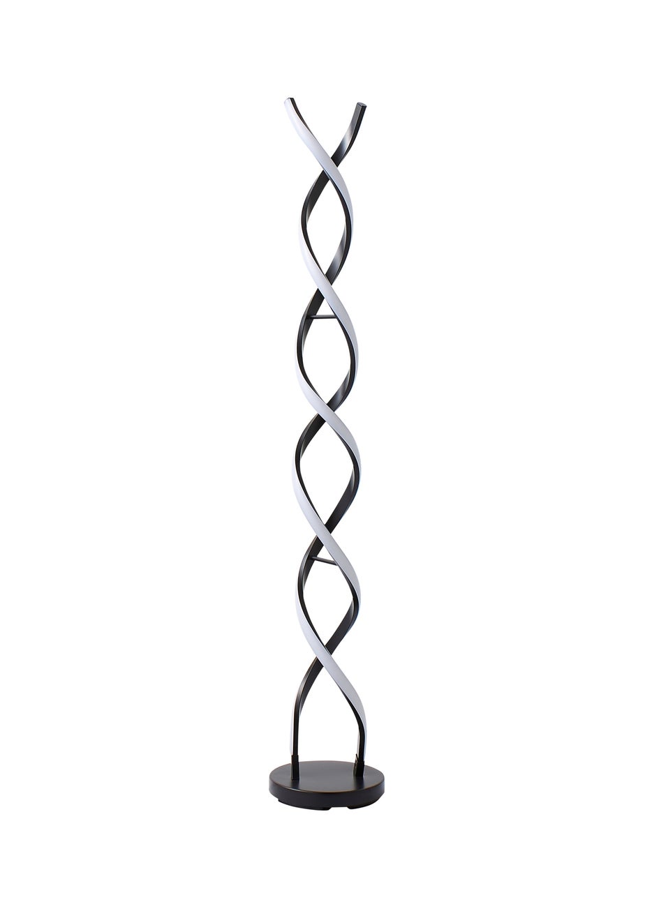 ValueLights Infinity Matt Black Double Twist Integrated LED Floor Lamp (120cm x 20cm x 20cm)