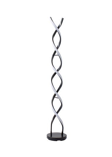 ValueLights Infinity Matt Black Double Twist Integrated LED Floor Lamp (120cm x 20cm x 20cm)