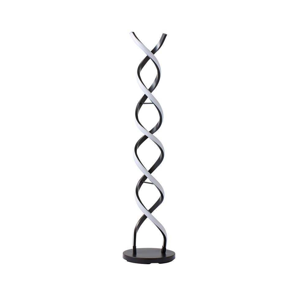 ValueLights Infinity Matt Black Double Twist Integrated LED Floor Lamp (120cm x 20cm x 20cm)