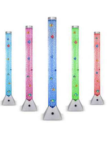 ValueLights Silver LED Colour Changing Bubble Lamp 6 Fish (90.5cm x 18cm x 18cm)