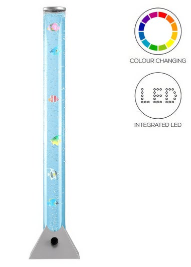 ValueLights Silver LED Colour Changing Bubble Lamp 6 Fish (90.5cm x 18cm x 18cm)