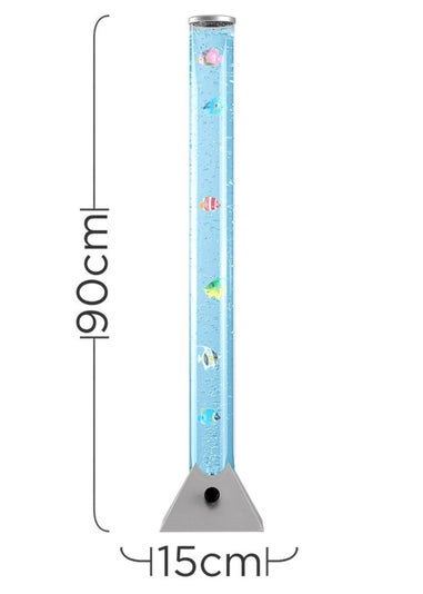 ValueLights Silver LED Colour Changing Bubble Lamp 6 Fish (90.5cm x 18cm x 18cm)