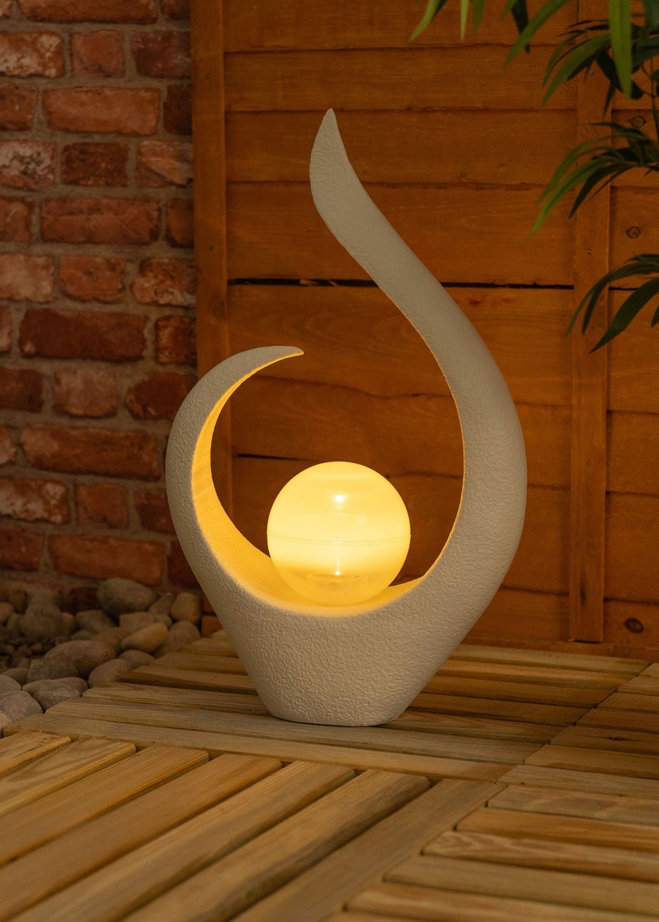 ValueLights White Solar Abstract Ornament (59cm x 37cm x 14cm)