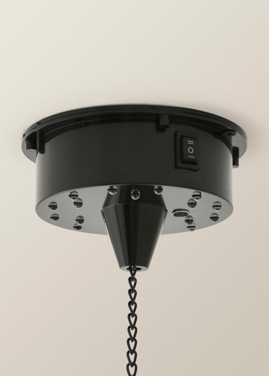 ValueLights Silver Rotating Disco Mirror Ball Ceiling Light (50cm x 20cm)