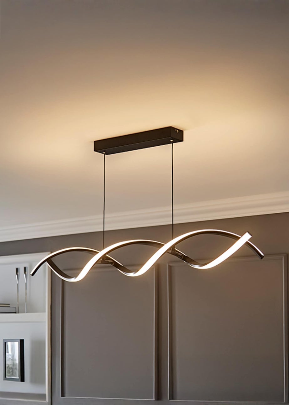 ValueLights Infinity Matt Black Double Twist LED Ceiling Light (100cm x 97cm x 11cm)