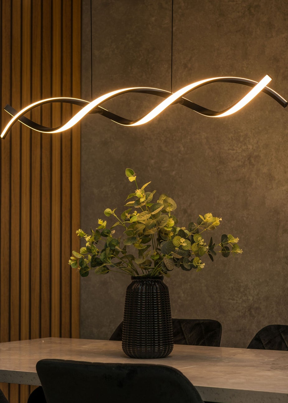 ValueLights Infinity Matt Black Double Twist LED Ceiling Light (100cm x 97cm x 11cm)