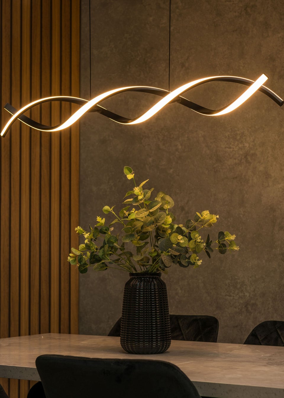 ValueLights Infinity Matt Black Double Twist LED Ceiling Light (100cm x 97cm x 11cm)