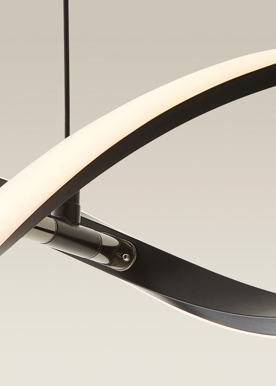 ValueLights Infinity Matt Black Double Twist LED Ceiling Light (100cm x 97cm x 11cm)