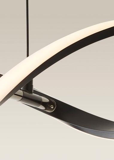 ValueLights Infinity Matt Black Double Twist LED Ceiling Light (100cm x 97cm x 11cm)