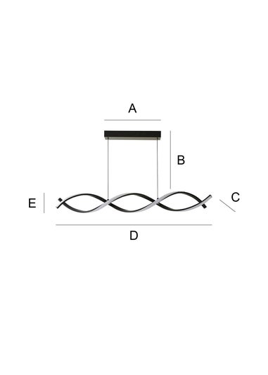 ValueLights Infinity Matt Black Double Twist LED Ceiling Light (100cm x 97cm x 11cm)