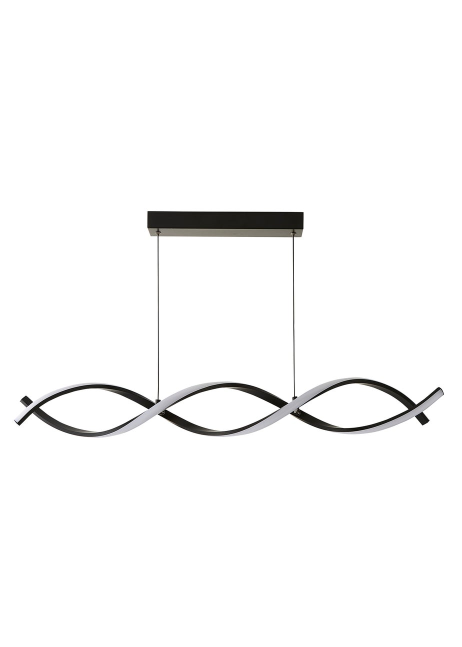 ValueLights Infinity Matt Black Double Twist LED Ceiling Light (100cm x 97cm x 11cm)