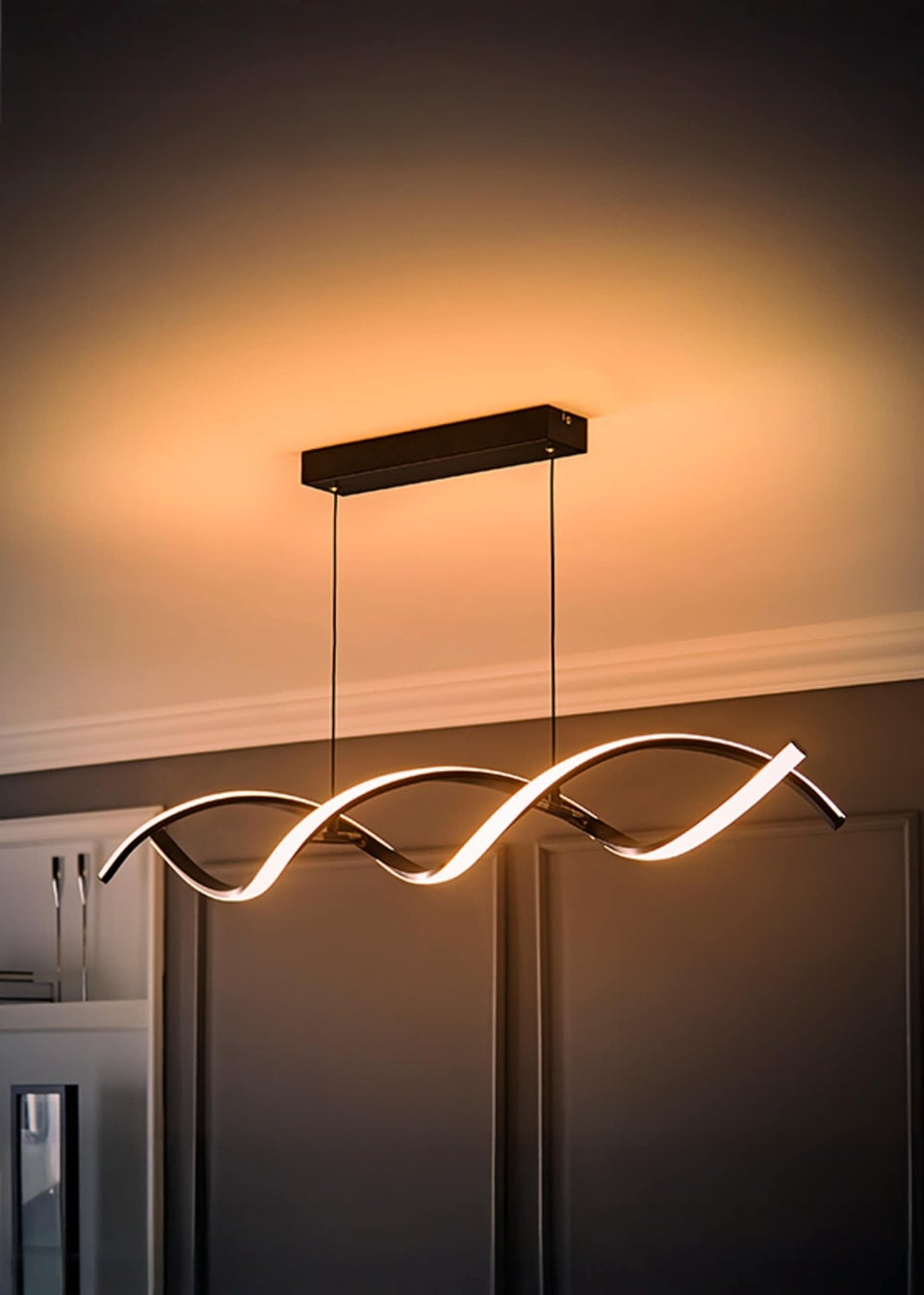 ValueLights Infinity Matt Black Double Twist LED Ceiling Light (100cm x 97cm x 11cm)