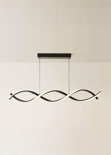 ValueLights Infinity Matt Black Double Twist LED Ceiling Light (100cm x 97cm x 11cm)