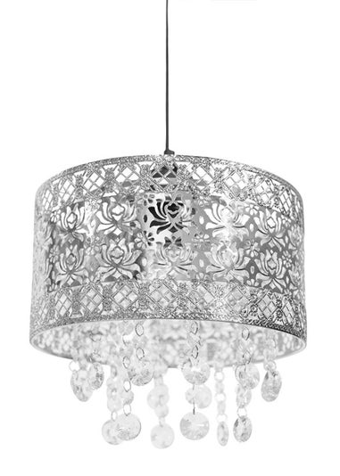 ValueLights Enna Silver Metal Easy Fit Shade (23cm x 22cm x 22cm)