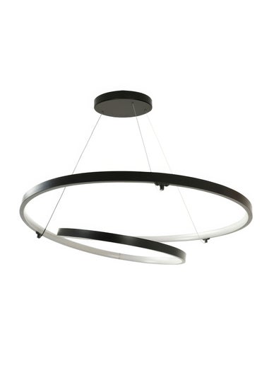 ValueLights Infinity Matt Black Loop Integrated LED Ceiling Light (100cm x 53cm)