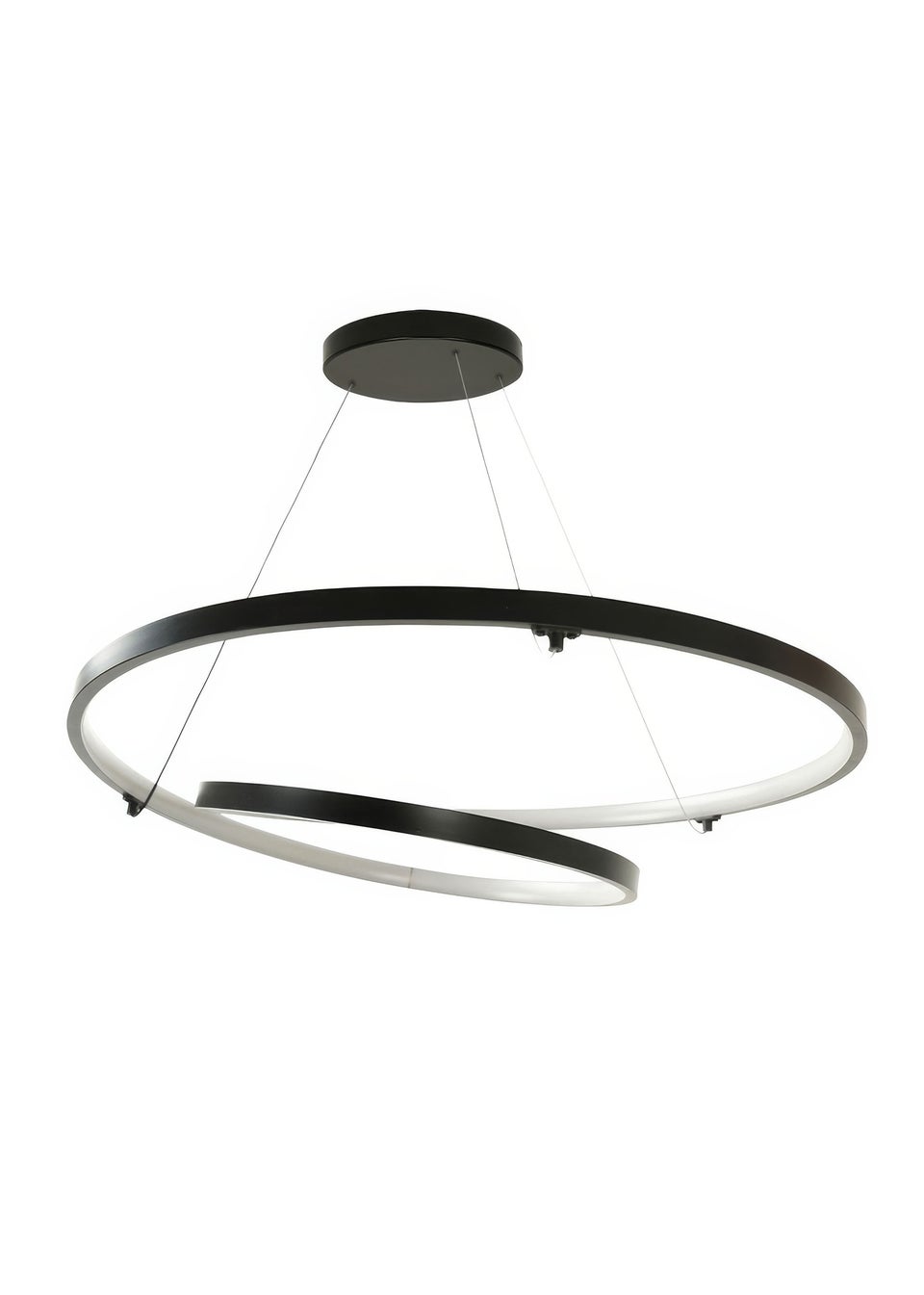 ValueLights Infinity Matt Black Loop Integrated LED Ceiling Light (100cm x 53cm)