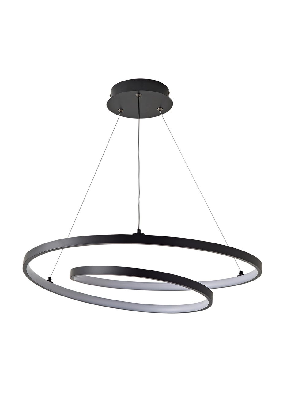 ValueLights Infinity Matte Black Loop Integrated LED Ceiling Light (100cm x 53cm)