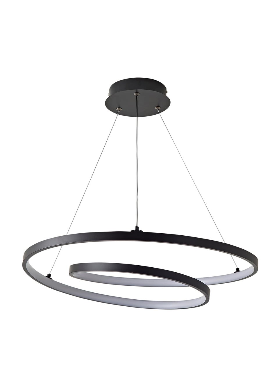 ValueLights Infinity Matte Black Loop Integrated LED Ceiling Light (100cm x 53cm)
