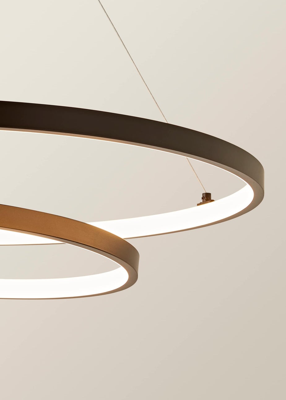 ValueLights Infinity Matte Black Loop Integrated LED Ceiling Light (100cm x 53cm)
