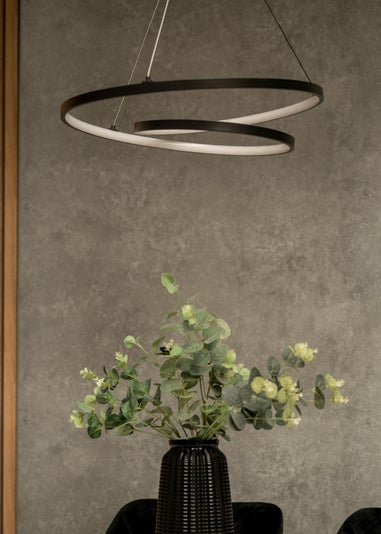 ValueLights Infinity Matt Black Loop Integrated LED Ceiling Light (100cm x 53cm)