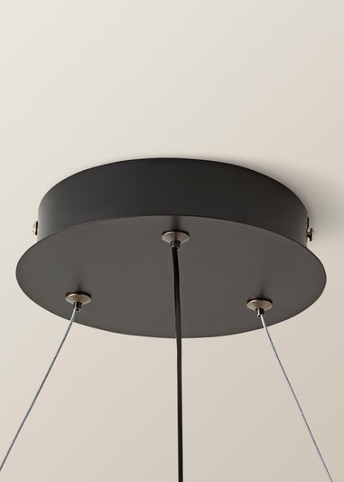 ValueLights Infinity Matte Black Loop Integrated LED Ceiling Light (100cm x 53cm)