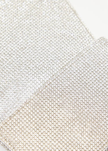 Quiz Silver Diamante Bow Bag