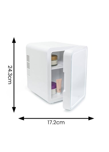 ValueLights White LED Mirror Mini Beauty Fridge (4L 25cm x 24cm x 18cm)