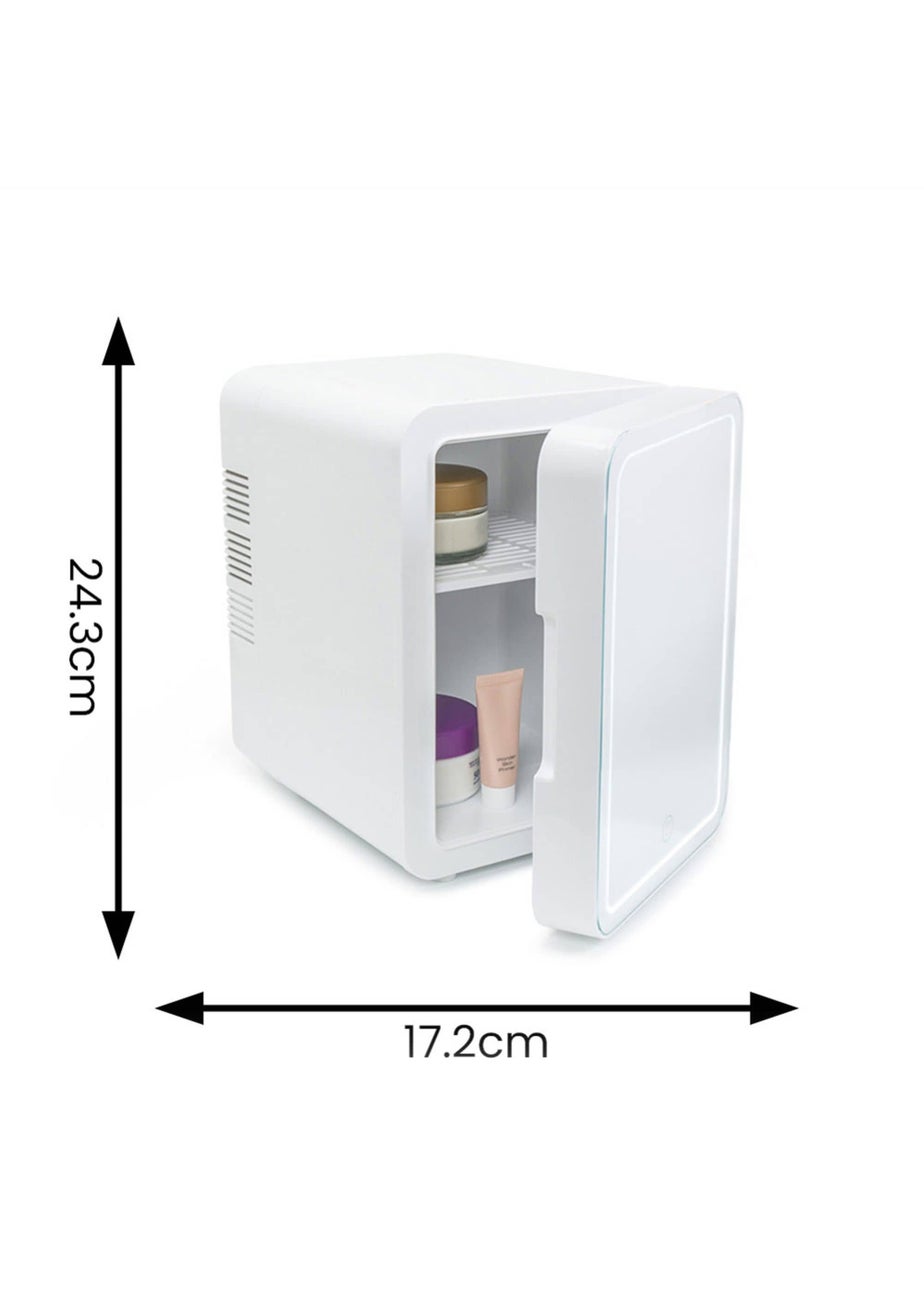 ValueLights White LED Mirror Mini Beauty Fridge (4L 25cm x 24cm x 18cm)