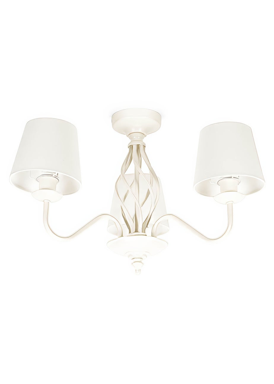 ValueLights Memphis Cream 3 Way Ceiling Light (33cm x 55cm x 55cm)