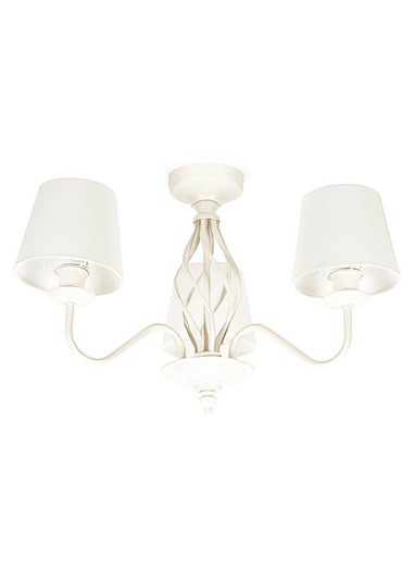 ValueLights Memphis Cream 3 Way Ceiling Light (33cm x 55cm x 55cm)