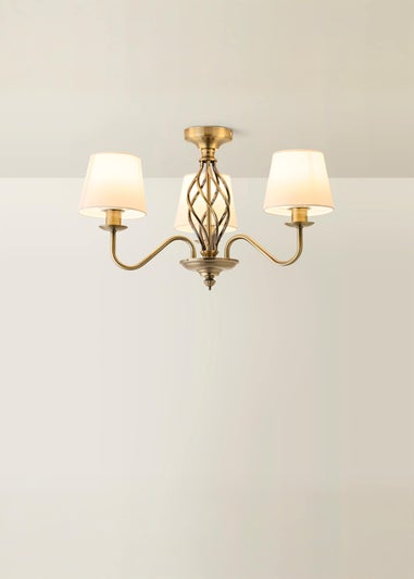 ValueLights Memphis Antique Brass 3 Way Ceiling Light