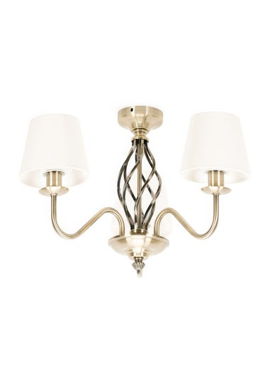 ValueLights Memphis Antique Brass 3 Way Ceiling Light (33cm x 55cm x 55cm)