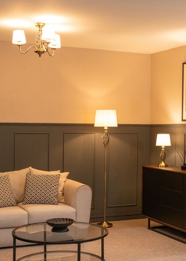 ValueLights Memphis Antique Brass 3 Way Ceiling Light (33cm x 55cm x 55cm)