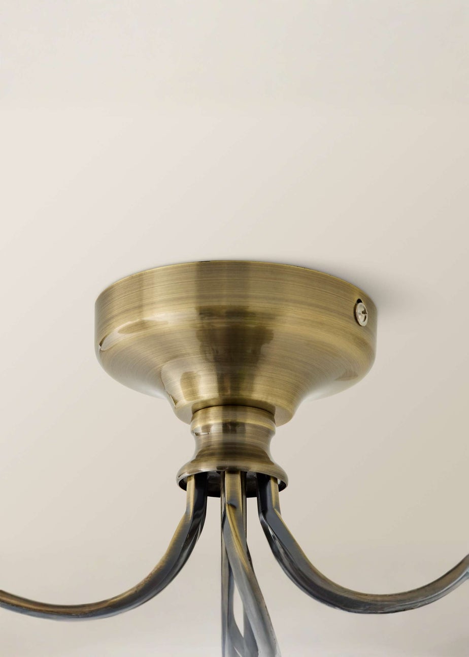 ValueLights Memphis Antique Brass 3 Way Ceiling Light