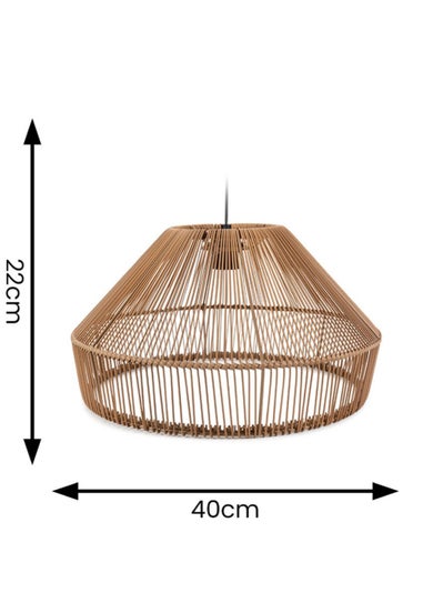 ValueLights Brown Rattan Solar Pendant Lamp (22cm x 40cm x 40cm)