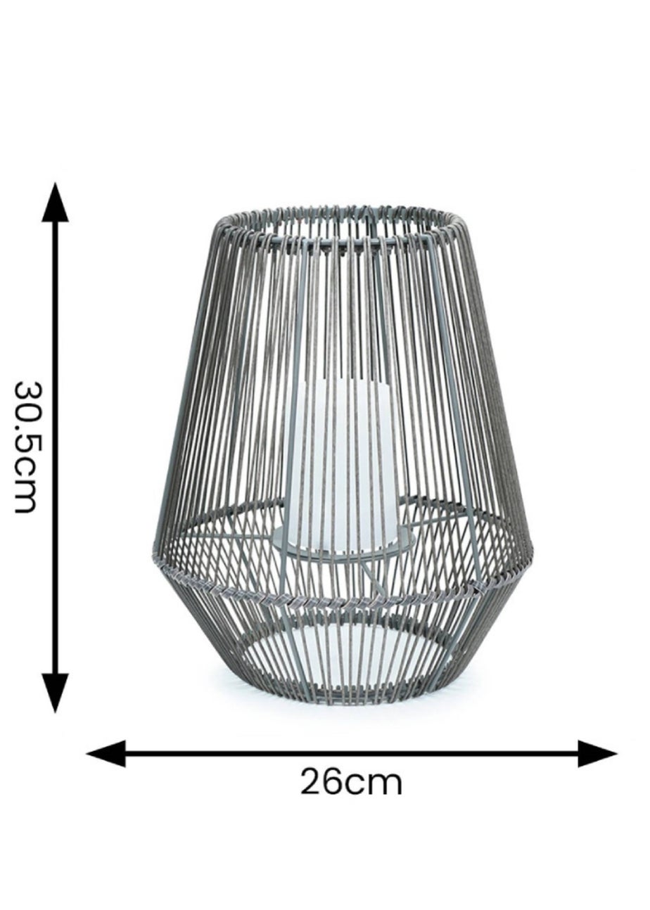 ValueLights Natural Wicker Solar Lantern (30.5cm x 26cm x 26cm)