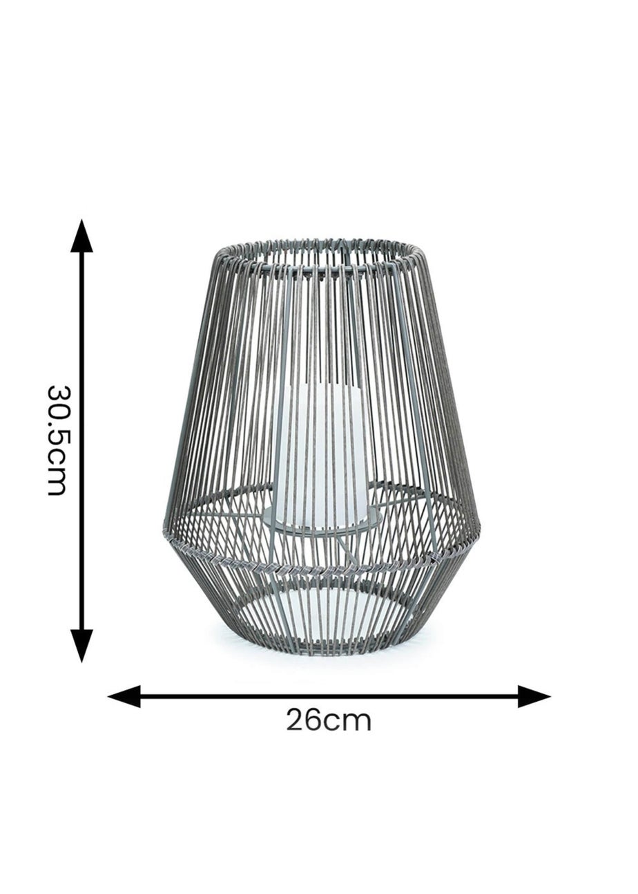 ValueLights Natural Wicker Solar Lantern (30.5cm x 26cm x 26cm)