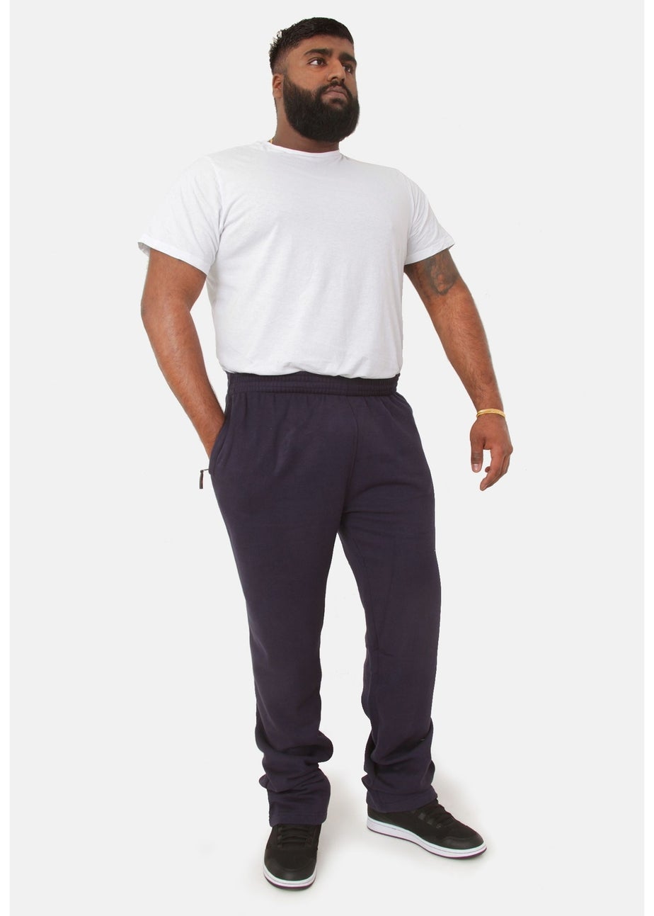 Duke Navy Albert Rockford Open Hem Kingsize Jogging Bottoms