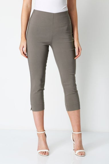 Roman Chocolate Cropped Stretch Trouser Capri Summer Leggings 3/4 Pedal Pushers
