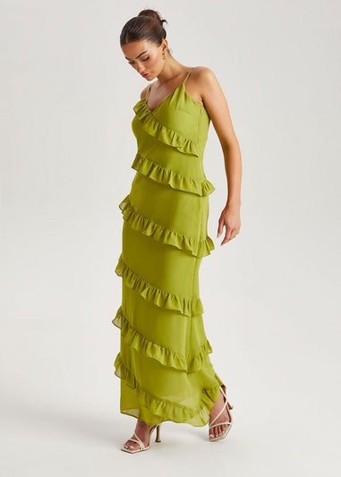 Urban Bliss Green Ruffle Maxi Dress