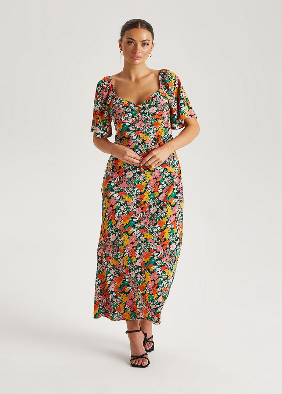 Urban Bliss Floral Angel Sleeve Maxi Dress